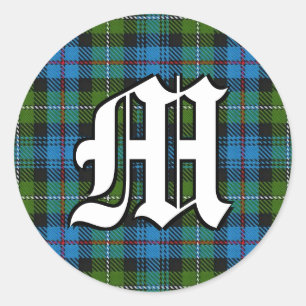 Classic Clan MacKenzie Tartan Monogram Runder Aufkleber