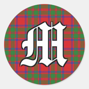 Classic Clan MacKintosh Tartan Monogram Runder Aufkleber
