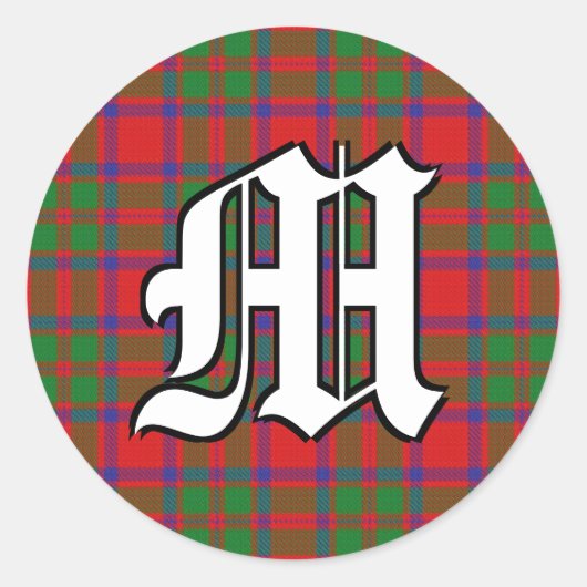 Classic Clan MacKintosh Tartan Monogram Runder Aufkleber (Vorderseite)