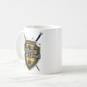 Classic Clan MacLeod II Schwerter und Tartan Shiel Kaffeetasse (Vorderseite Links)