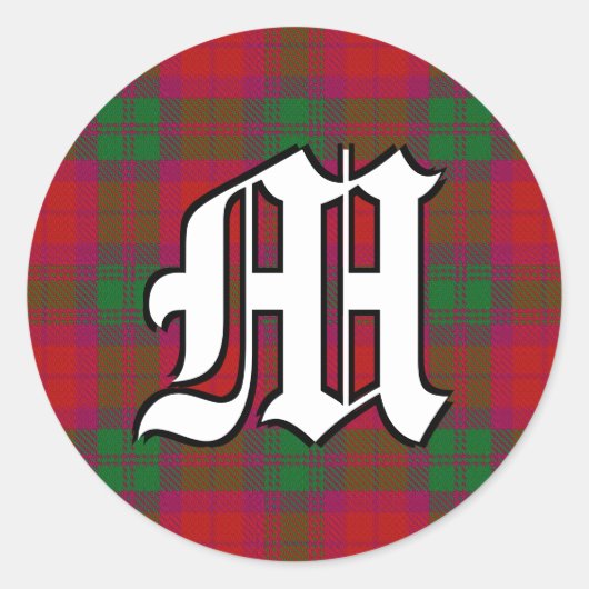Classic Clan MacNab Tartan Monogram Runder Aufkleber (Vorderseite)