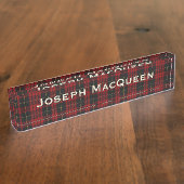 Classic Clan MacQueen Custom Desk Namplate Namensplakette (Seite)