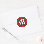 Classic Clan Maxwell Tartan Monogram Runder Aufkleber (Umschlag)
