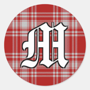 Classic Clan Menzies Monogramm aus rotem und weiße Runder Aufkleber
