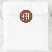 Classic Clan Morrison Tartan Monogram Runder Aufkleber (Tasche)