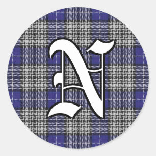 Classic Clan Napier Tartan Monogram Runder Aufkleber