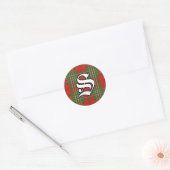 Classic Clan Scott Tartan Monogram Runder Aufkleber (Umschlag)