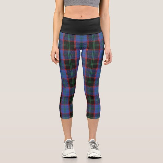 Classic Clan Zuhause Hume Tartan Kariert Capri Leggings (Vorderseite)
