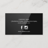 Classic Clean Beruflich (schwarz / grau) Visitenkarte (Rückseite)
