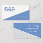 Classic Clean Job Seeker Jobseeker Blue Class Visitenkarte (Vorne/Hinten)