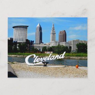 Classic Cleveland River Skyline Postkarte