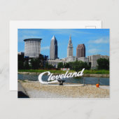 Classic Cleveland River Skyline Postkarte (Vorne/Hinten)