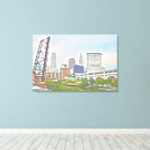 Classic Cleveland River View Leinwanddruck (Insitu (Holzboden))