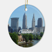 Classic Cleveland Skyline Keramik Ornament (Links)