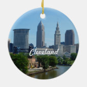 Classic Cleveland Skyline Keramik Ornament (Hinten)