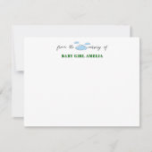Classic Clouds Forest Green Name Nursery Note Card Einladung (Vorderseite)