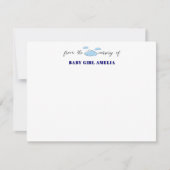 Classic Clouds Navy Blue Name Nursery Note Card Einladung (Vorderseite)