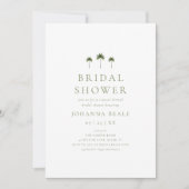 Classic Coastal Minimal Palm Tree Bridal Shower Einladung (Vorderseite)