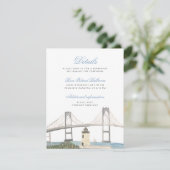 Classic Coastal Wedding Details Card - Newport, RI Begleitkarte (Stehend Vorderseite)