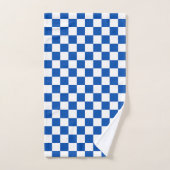 Classic cobalt blue checkerboard badhandtuch set (Handtuch)