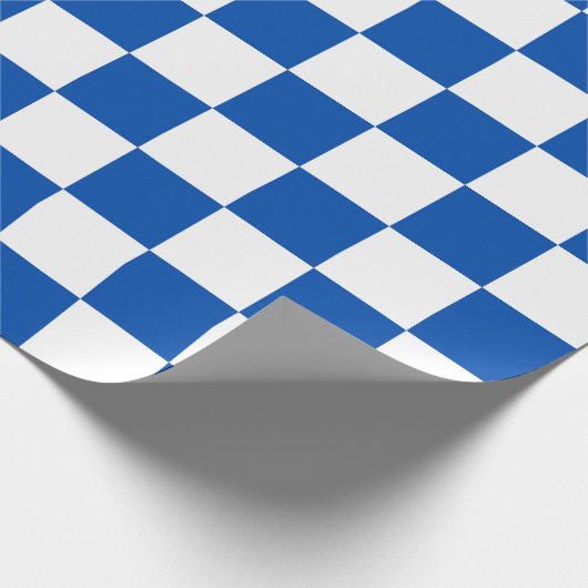Classic cobalt blue checkerboard geschenkpapier (Ecke)