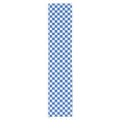 Classic cobalt blue checkerboard kurzer tischläufer (Vorderseite)