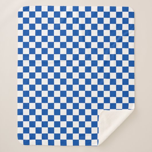 Classic cobalt blue checkerboard sherpadecke (Vorderseite)