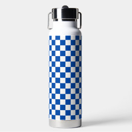 Classic cobalt blue checkerboard trinkflasche
