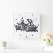 Classic Cobra Automobile Quadratische Wanduhr (Zuhause)
