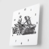 Classic Cobra Automobile Quadratische Wanduhr (Winkel)