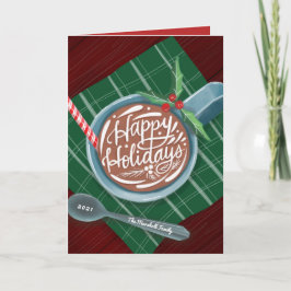 Classic Cocoa Happy Holidays Tasse Non-Foto Feiertagskarte