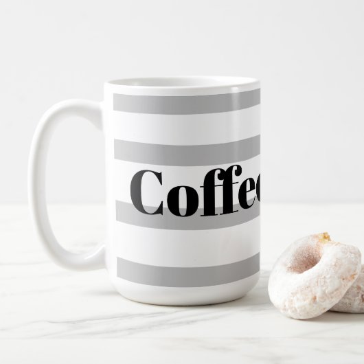 Classic Coffee Tasse - Blue Hoops grau (Mit Donut)