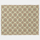 Classic colorful ceramic floral ornament fleecedecke (Vorderseite (Horizontal))