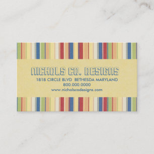 Classic Colorful Stripes Business Cards Visitenkarte