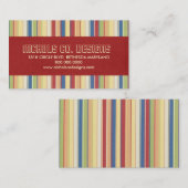Classic Colorful Stripes Business Cards Visitenkarte (Vorne/Hinten)