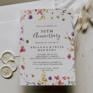 Classic Colorful Wild 50. Hochzeitstag Einladung