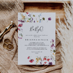 Classic Colorful Wild Baby Baby Duschgrill Einladung