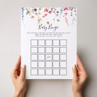Classic Colorful Wild Baby Bingo Shower Game