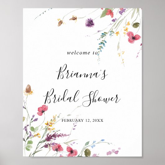 Classic Colorful Wild Brautparty Willkommen Poster (Vorne)