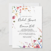 Classic Colorful Wild Floral Brautparty Einladung (Vorderseite)