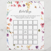 Classic Colorful Wild Floral Bridal Bingo Game (Vorderseite)