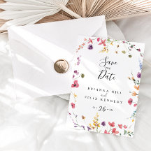 Classic Colorful Wild Floral Save the Date