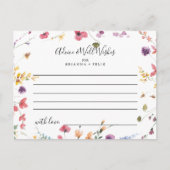 Classic Colorful Wild Floral Wedding Advice Card Postkarte (Vorderseite)