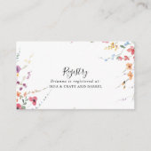 Classic Colorful Wild Floral Wedding Gift Registry Begleitkarte (Vorderseite)