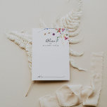 Classic Colorful Wild Floral Wedding Hinweiskarte<br><div class="desc">Diese klassische, farbenfrohe, blumengeschmückte Hochzeitsratenkarte eignet sich perfekt für eine moderne Hochzeit. Die gelbe, lila, weiße Blume mit Blattwerk in einer Rose und grünem Aquarell. Diese Karten sind ideal für Hochzeiten, Brautparty, Babydusche, Graduiertenfest u.v.m. Personalisieren Sie die Karten mit den Namen der Braut und Bräutigam, den Eltern, die Sie werden...</div>