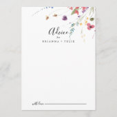 Classic Colorful Wild Floral Wedding Hinweiskarte (Vorderseite)