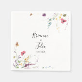 Classic Colorful Wild Floral Wedding Napkin Serviette (Vorderseite)
