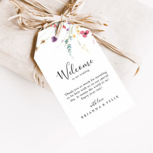 Classic Colorful Wild Floral Wedding Willkommen Geschenkanhänger