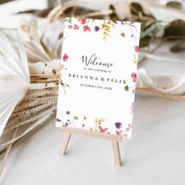 Classic Colorful Wild Floral Wedding Willkommensze Poster