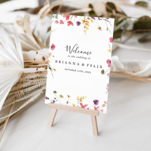 Classic Colorful Wild Floral Wedding Willkommensze Poster